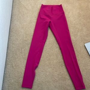 Lululemon Wunder Tights, size 4, color- hot pink